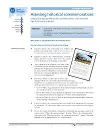 Assessing Historical Commemorations