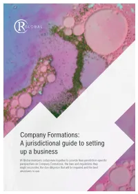 Company Formations: a Jurisdictional Guide to Setting up a Business