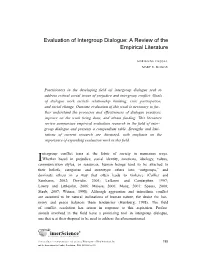 Evaluation of Intergroup Dialogue: a Review of the Empirical Literature