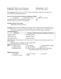 Glovebox Maintainance