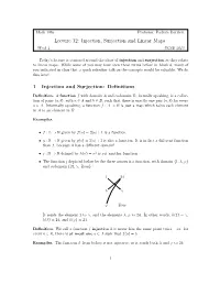 Injection, Surjection, and Linear Maps