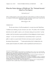 Leak: the “National Security” Attack on Free Speech