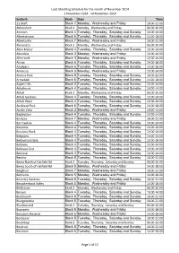 Load Shedding Schedule for the Month of November 2014 1