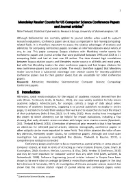 Mendeley Reader Counts for US Computer Science Conference