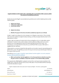 Orgalim Feedback to DG Growth Unit C3: Following Call on 15 December SME’S Concerns Within the Revision of the Machinery Directive