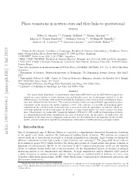 Phase Transitions in Neutron Stars and Their Links to Gravitational Waves
