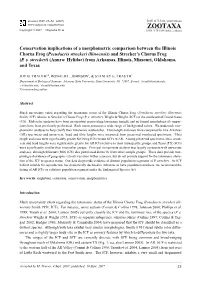 Zootaxa,Conservation Implications of a Morphometric