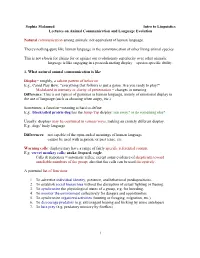 Animal Communication and Language Evolution