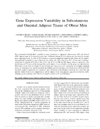 Gene Expression Variability in Subcutaneous and Omental Adipose Tissue of Obese Men