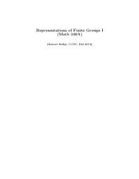 Representations of Finite Groups I (Math 240A)