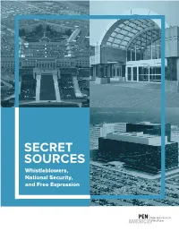 SECRET SOURCES Whistleblowers, National Security, and Free Expression SECRET SOURCES: WHISTLEBLOWERS, NATIONAL SECURITY, and FREE EXPRESSION