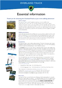 Essential Information About the Overland Track
