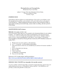 Homophobia and Transphobia Illumination Project Curriculum