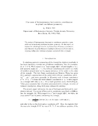 The Uses of Homogeneous Barycentric Coordinates in Plane Euclidean Geometry by PAUL