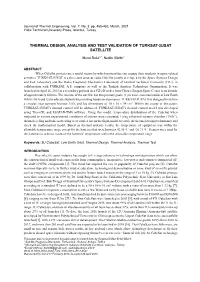 Thermal Design, Analysis and Test Validation of Turksat-3Usat Satellite