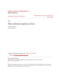 Thiocarbonyl Complexes of Iron Jan Wallace Dunker Iowa State University