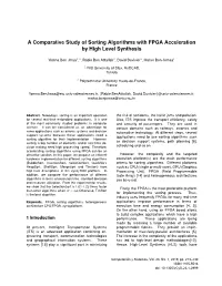 A Comparative Study of Sorting Algorithms with FPGA Acceleration by High Level Synthesis