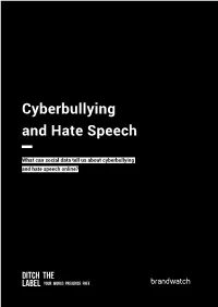 Cyberbullying and Hate Speech