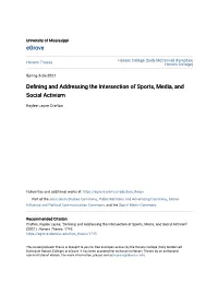 Defining and Addressing the Intersection of Sports, Media, and Social Activism