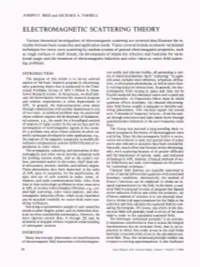 Electromagnetic Scattering Theory