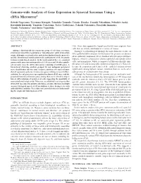 Genome-Wide Analysis of Gene Expression in Synovial Sarcomas Using a Cdna Microarray1