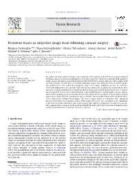 Persistent Biases in Subjective Image Focus Following Cataract Surgery