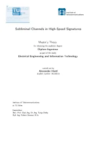 Subliminal Channels in High-Speed Signatures