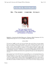 The Logos and Its Function in the Writings of Philo of Alexandria Page 1 of 16
