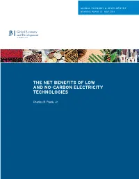 The Net Benefits of Low and No-Carbon Electricity Technologies