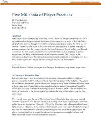 Five Millennia of Player Practices
