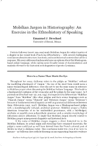 Mobilian Jargon in Historiography: an Exercise in the Ethnohistory of Speaking