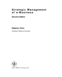 Strategic Management of E-Business