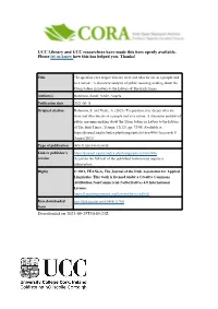 UCC Library and UCC Researchers Have Made This Item Openly Available