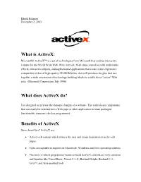 What Is Activex: What Does Activex Do? Benefits of Activex