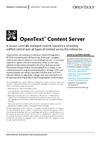 Opentext Content Server Product Overview