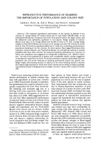 Reproductive Performance of Seabirds: the Importance of Population and Colony Size