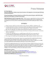 W J.D. Power Reports: Customer Satisfaction Is High Among Internet