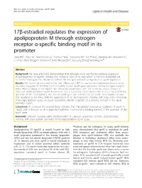 17Β-Estradiol Regulates the Expression of Apolipoprotein M Through
