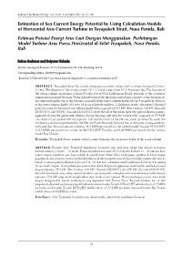 Estimation of Sea Current Energy Potential by Using Calculation