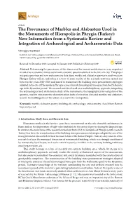 Turkey): New Information from a Systematic Review and Integration of Archaeological and Archaeometric Data