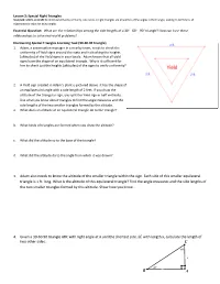 3. Adam Also Needs to Know the Altitude of the Smaller Triangle Within the Sign