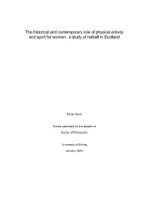 A Study of Netball in Scotland