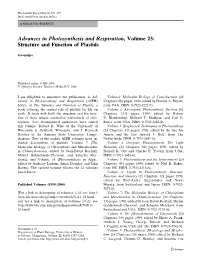 Advances in Photosynthesis and Respiration, Volume 23: Structure and Function of Plastids