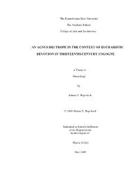 An Agnus Dei Trope in the Context of Eucharistic Devotion in Thirteenth
