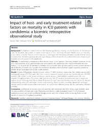 And Early Treatment-Related Factors on Mortality in ICU Patients With