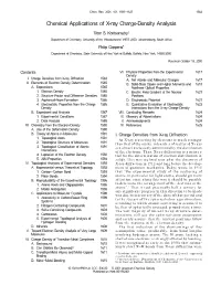 Chemical Applications of X-Ray Charge-Density Analysis