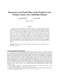 Democracy and Trade Policy at the Product Level: Evidence from a New Tariff-Line Dataset*
