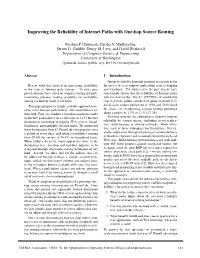 Improving the Reliability of Internet Paths with One-Hop Source Routing