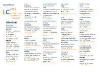 Programme Expositions