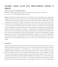 Secondary Organic Aerosol from Chlorine-Initiated Oxidation of Isoprene Dongyu S